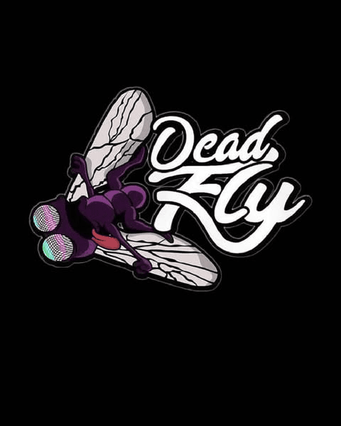 Dead Fly clothing brand logo with a purple fly